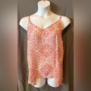 Women’s Coral and White Printed Cami Top